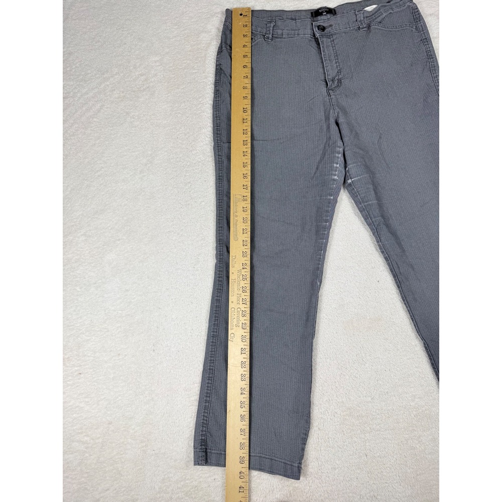 Riders by Lee Pants Womens 16M Grey Herringbone Straight Leg Stretch Good Work - Picture 3 of 11